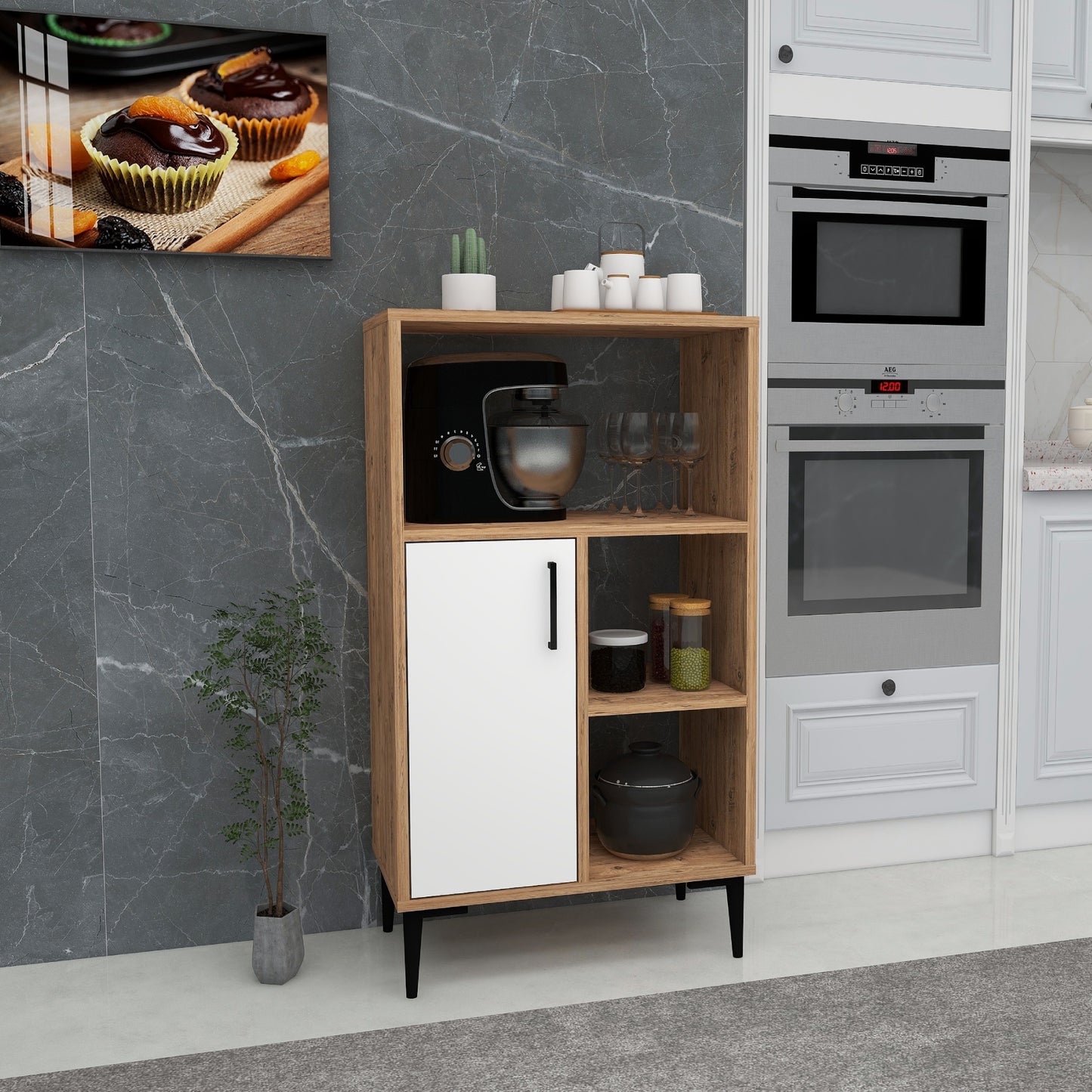 Sanimas Kitchen Cabinet with Shelves