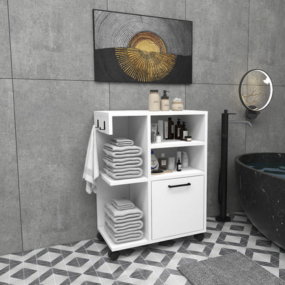 Rebusa Multipurpose Mobile Storage Cabinet with Door, Shelves and Wheels