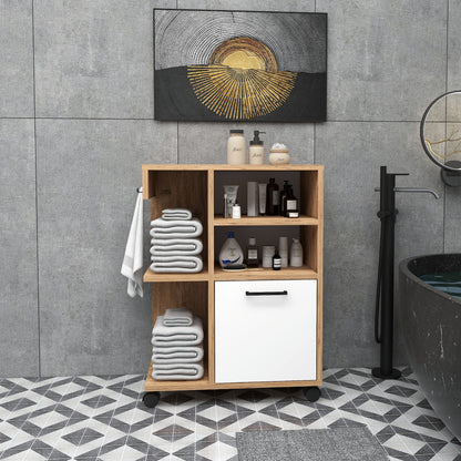 Rebusa Multipurpose Mobile Storage Cabinet with Door, Shelves and Wheels
