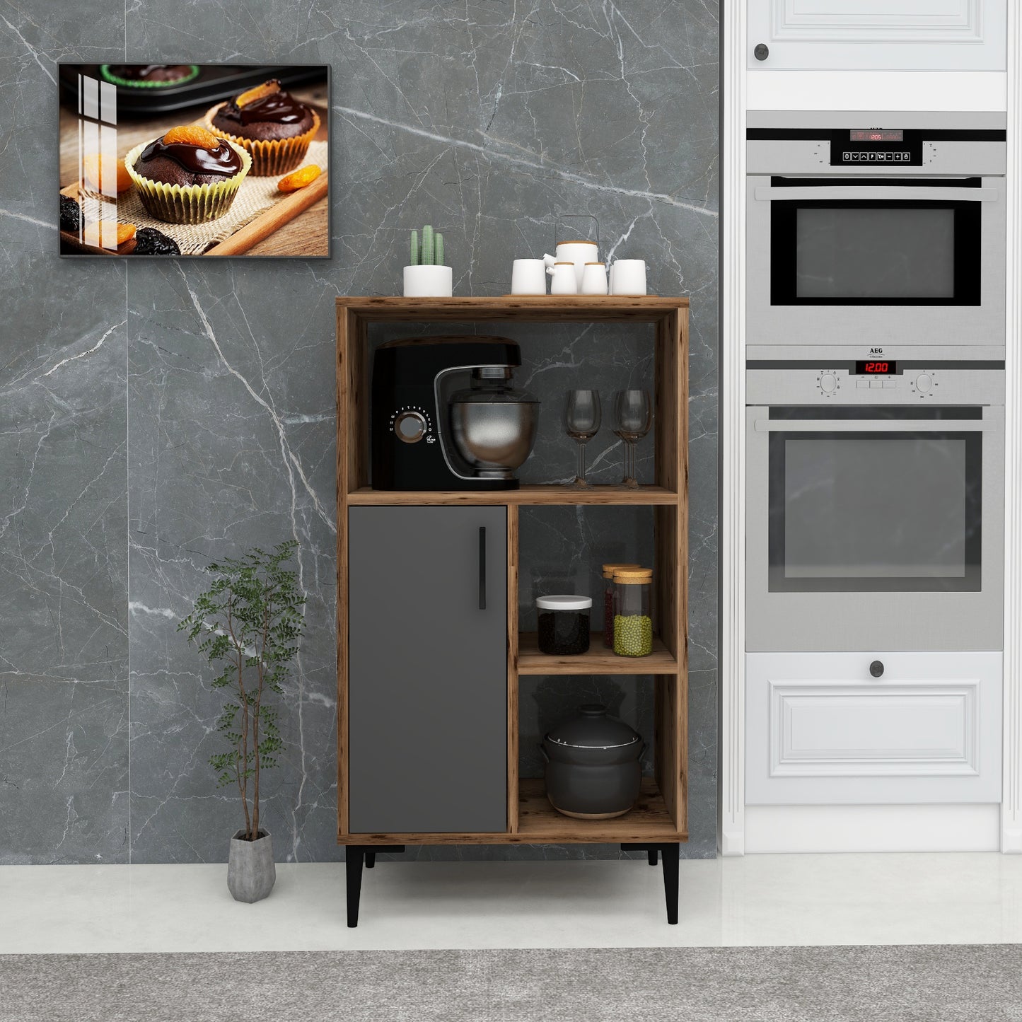 Sanimas Kitchen Cabinet with Shelves