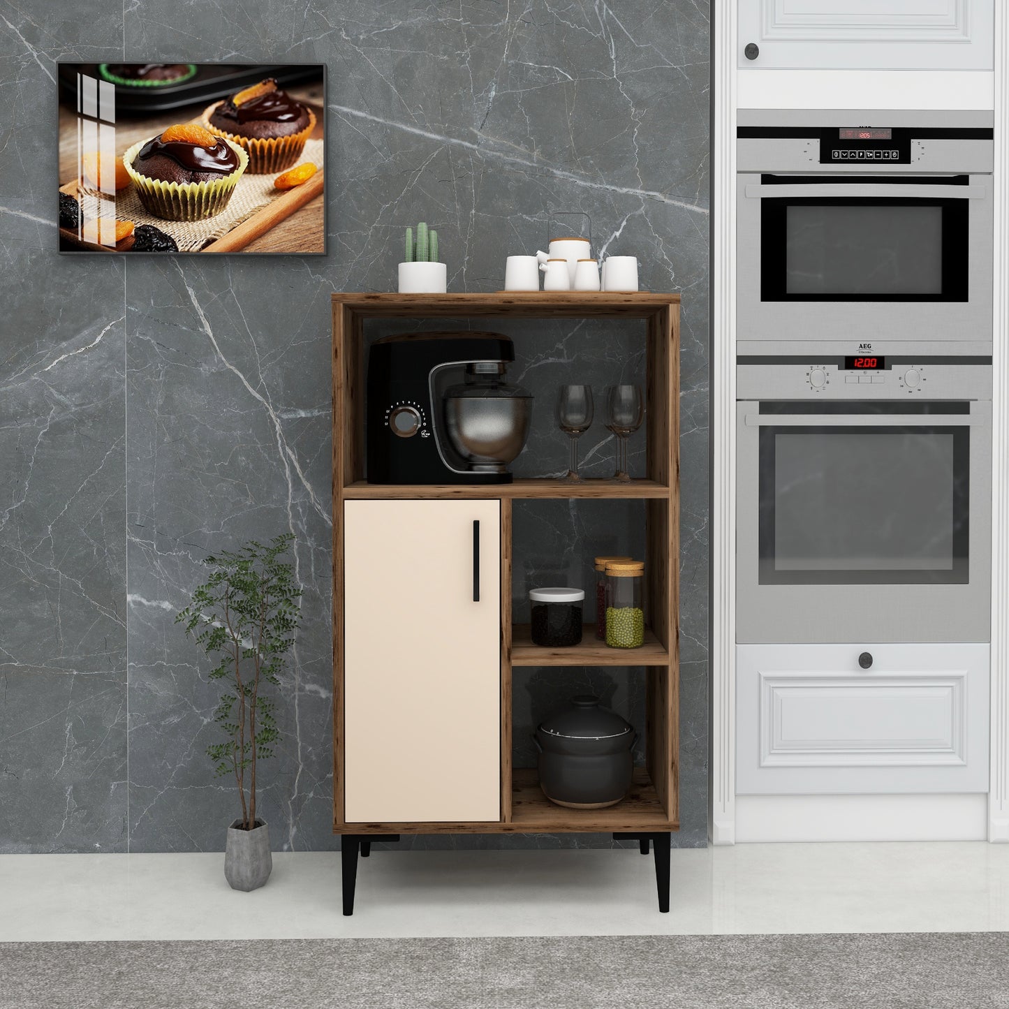 Sanimas Kitchen Cabinet with Shelves