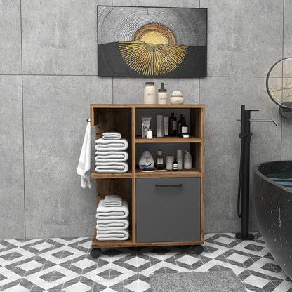 Rebusa Multipurpose Mobile Storage Cabinet with Door, Shelves and Wheels