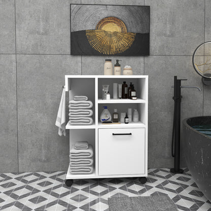 Rebusa Multipurpose Mobile Storage Cabinet with Door, Shelves and Wheels