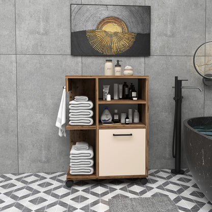 Rebusa Multipurpose Mobile Storage Cabinet with Door, Shelves and Wheels