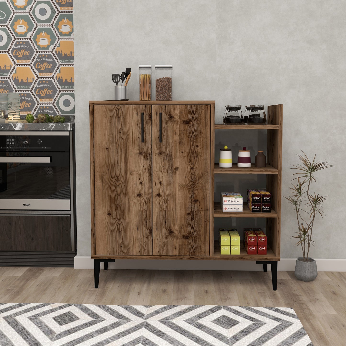 Leskar Kitchen Cabinet with Shelves