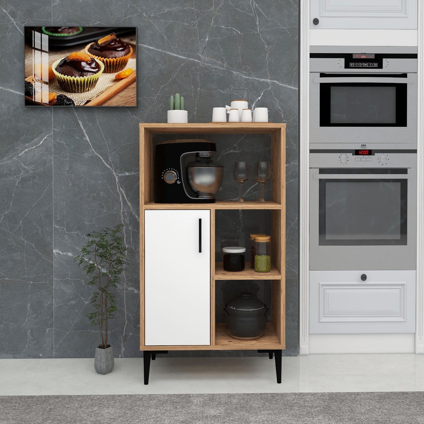 Sanimas Kitchen Cabinet with Shelves