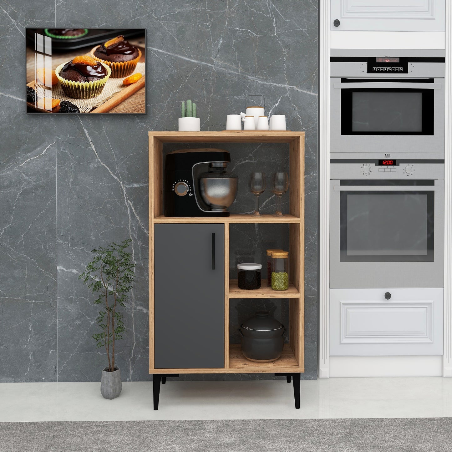Sanimas Kitchen Cabinet with Shelves