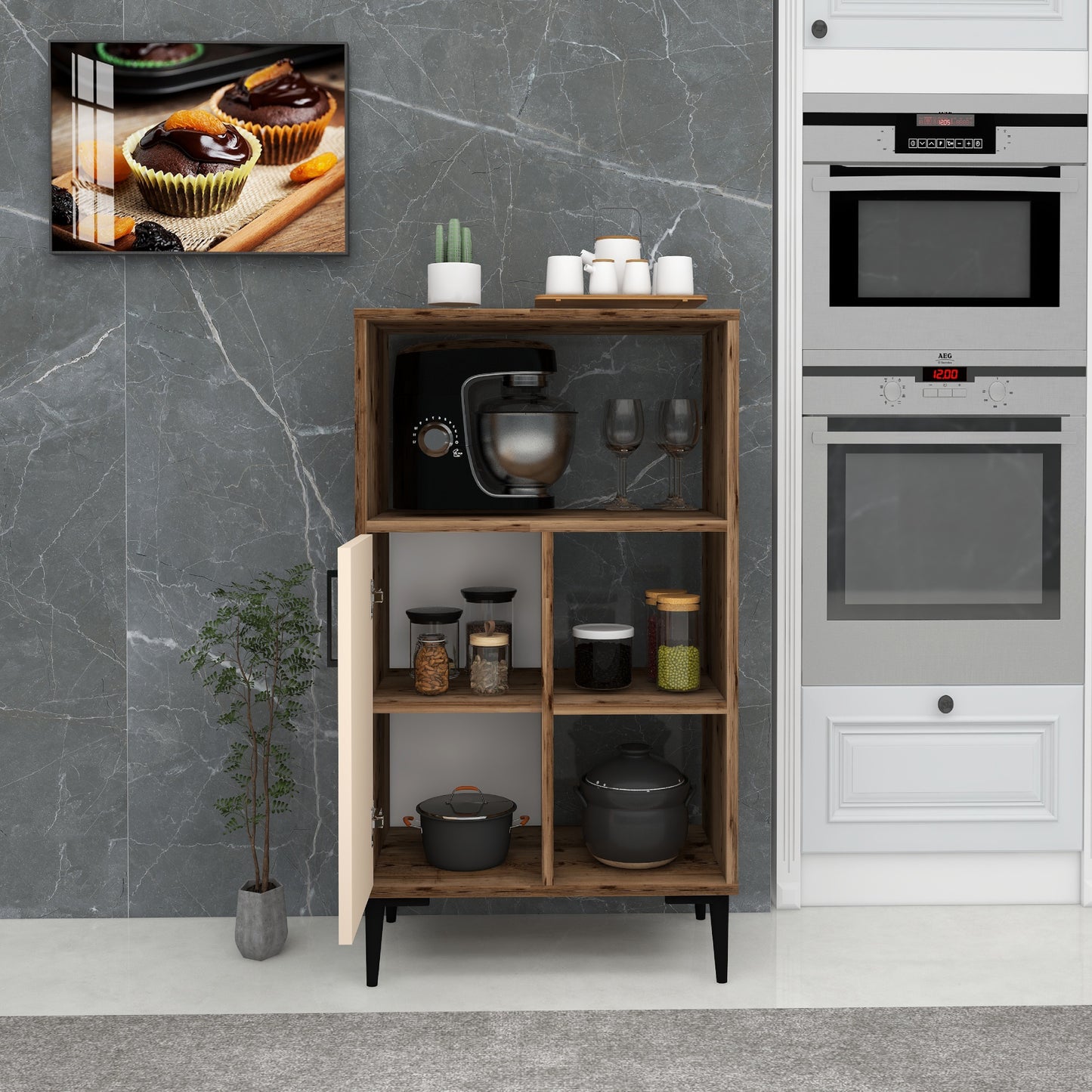 Sanimas Kitchen Cabinet with Shelves