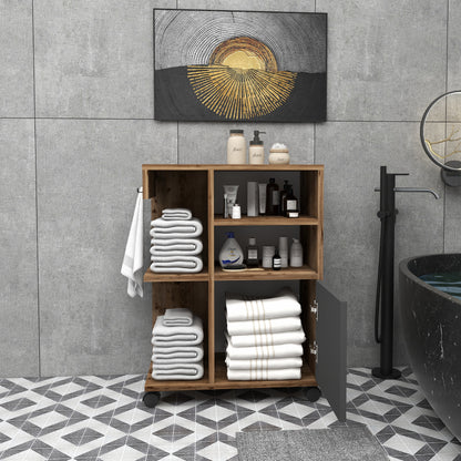 Rebusa Multipurpose Mobile Storage Cabinet with Door, Shelves and Wheels