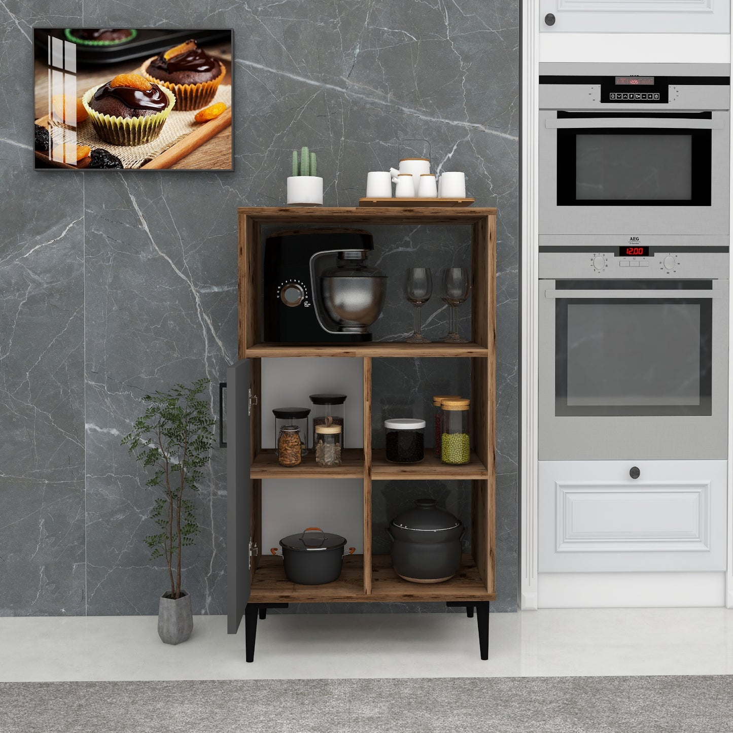 Sanimas Kitchen Cabinet with Shelves
