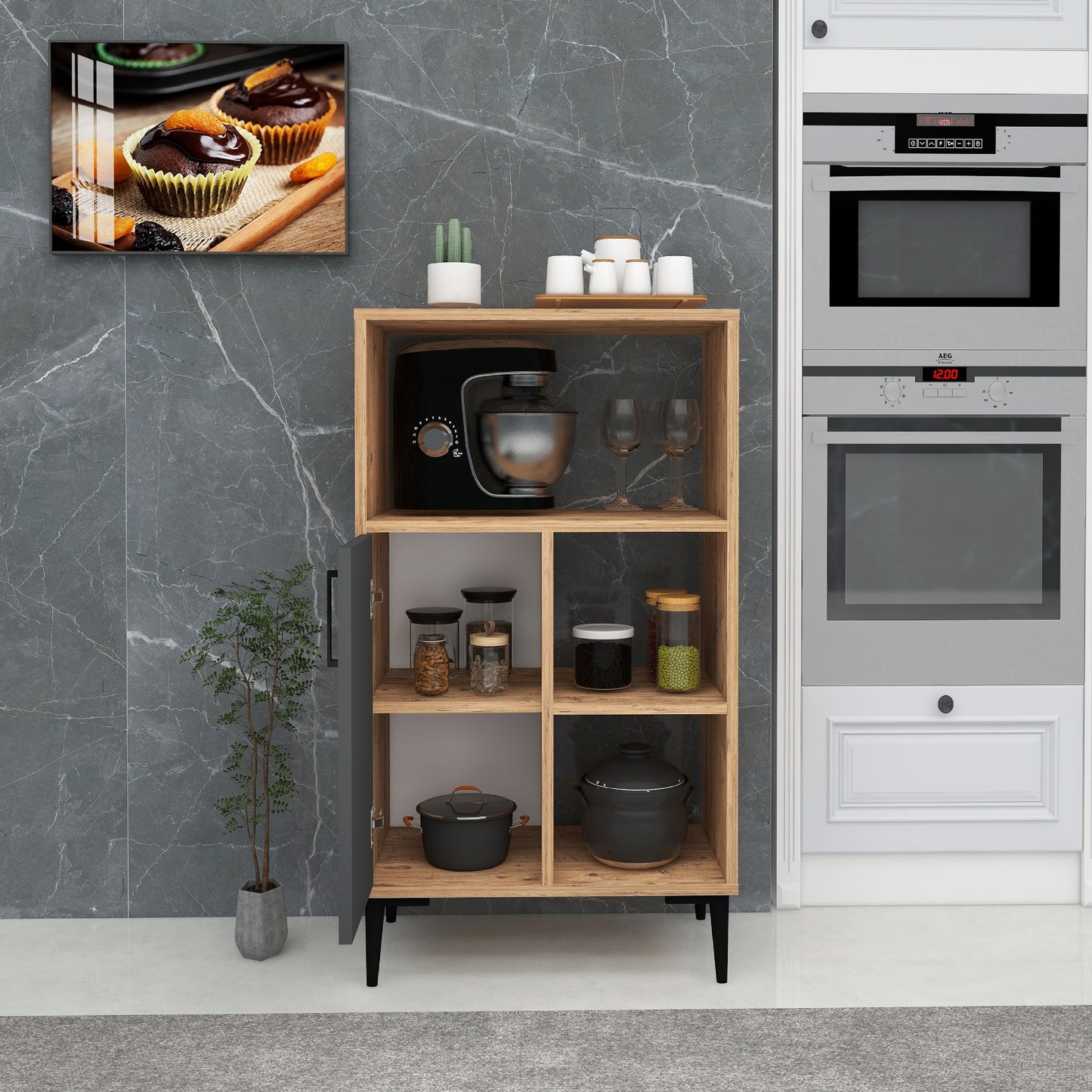 Sanimas Kitchen Cabinet with Shelves