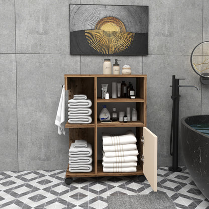 Rebusa Multipurpose Mobile Storage Cabinet with Door, Shelves and Wheels