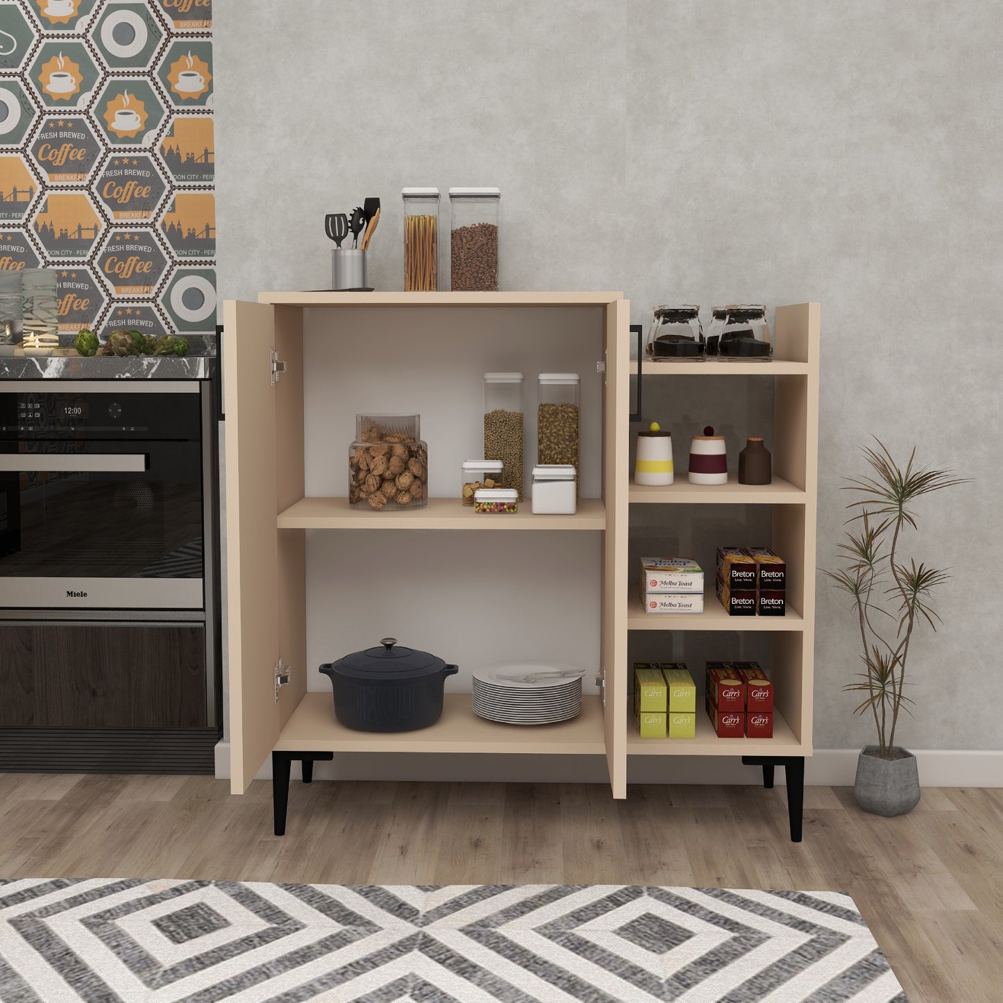Leskar Kitchen Cabinet with Shelves