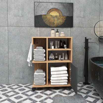 Rebusa Multipurpose Mobile Storage Cabinet with Door, Shelves and Wheels