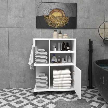 Rebusa Multipurpose Mobile Storage Cabinet with Door, Shelves and Wheels