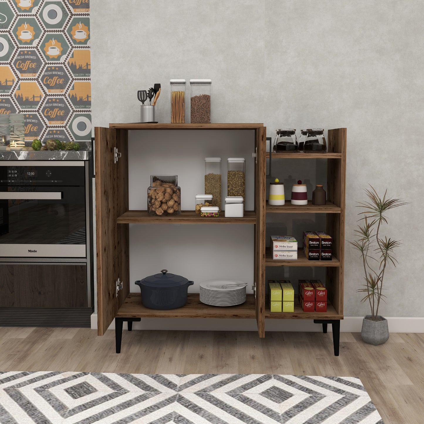 Leskar Kitchen Cabinet with Shelves