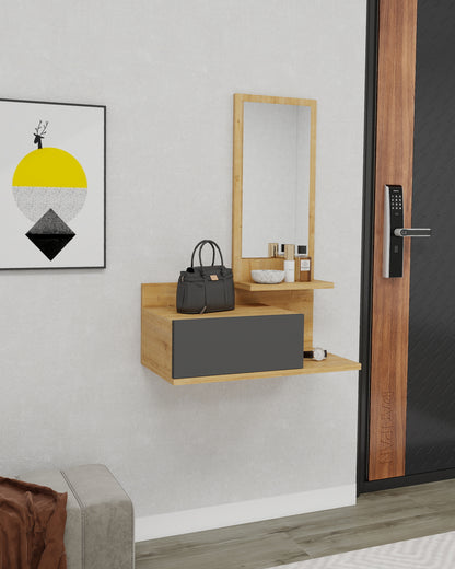 Console Table Dresuar with Drawer and Mirror Rozella