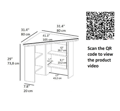 Corner Computer Desk with Shelves-Gredos