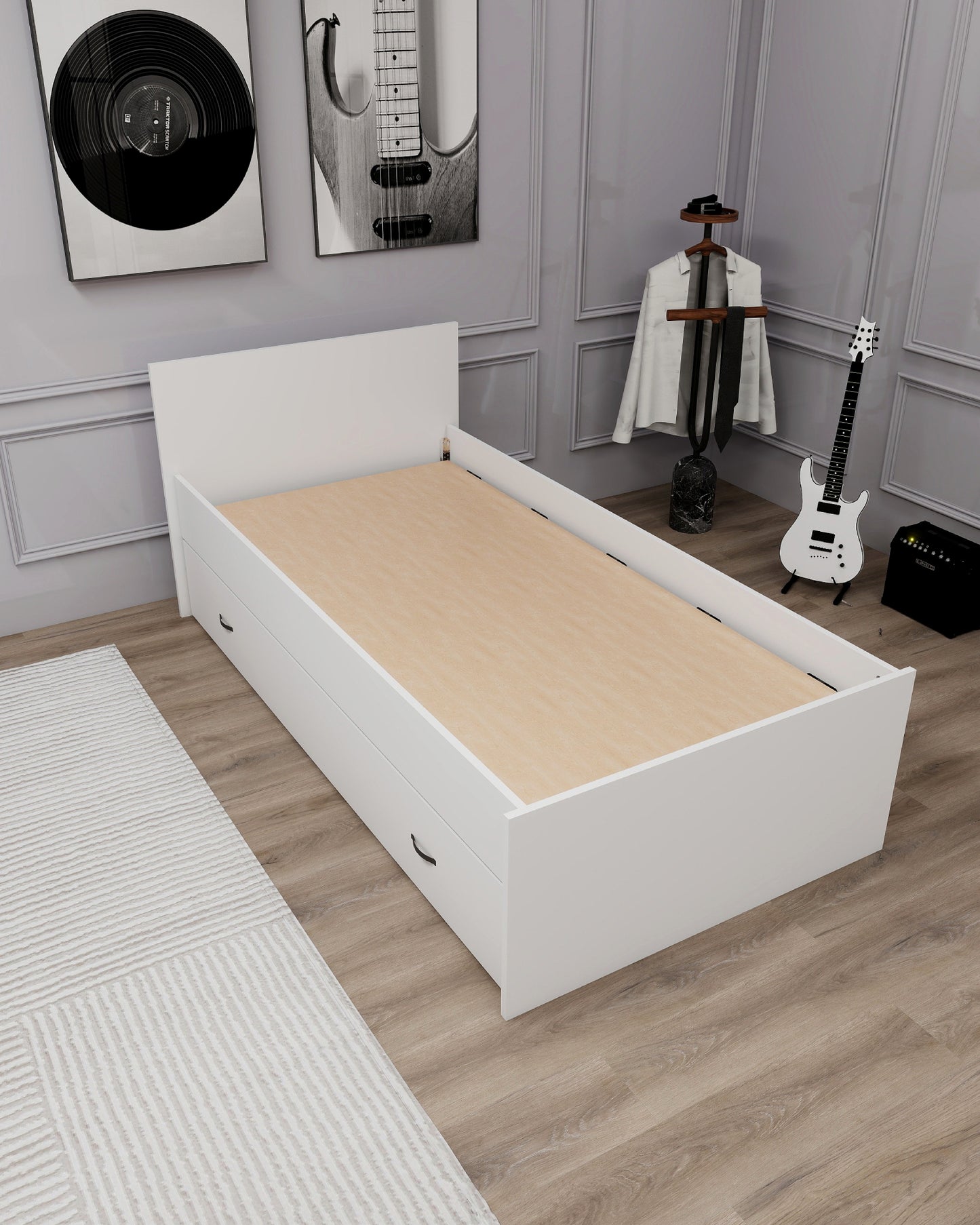 Sofia Bed Frame with Headboard and Guest Bed