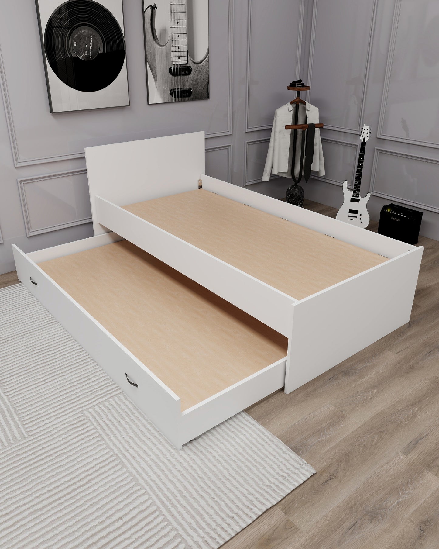 Sofia Bed Frame with Headboard and Guest Bed