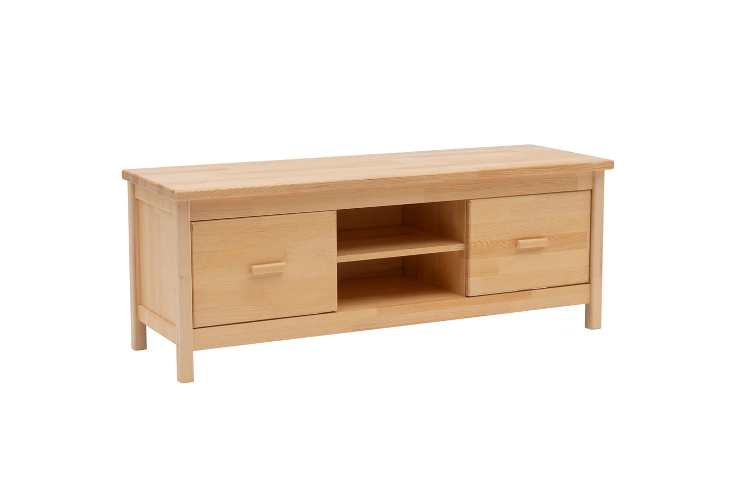 Solid Pine Wood Handmade TV Stand with Storage Drawers and Shelves for TVs up to 60" Dawn