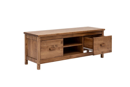 Solid Pine Wood Handmade TV Stand with Storage Drawers and Shelves for TVs up to 60" Dawn