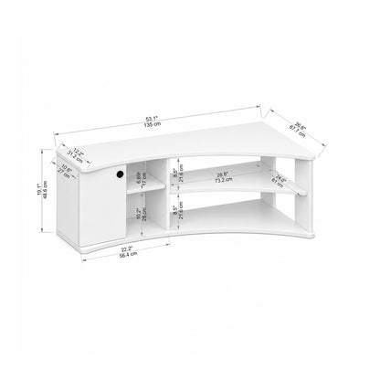 Termera Reversible Corner TV Stand with Storage for TVs up to 60 inches, Size Image