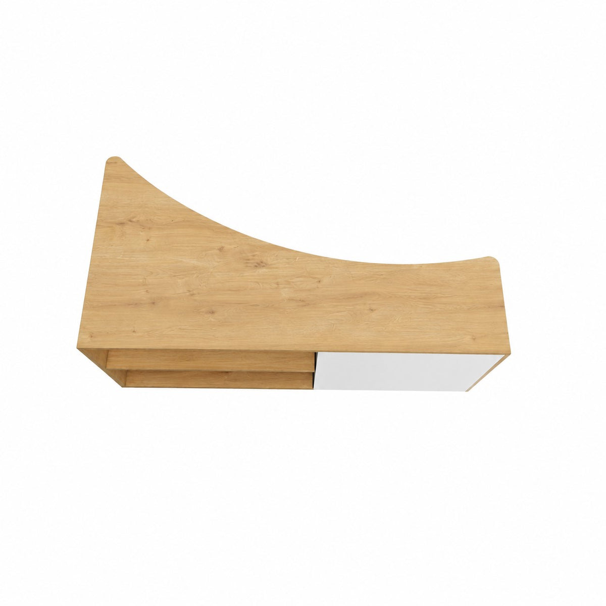 Termera Reversible Corner TV Stand with Storage for TVs up to 60 inches, Sapphire Oak & White