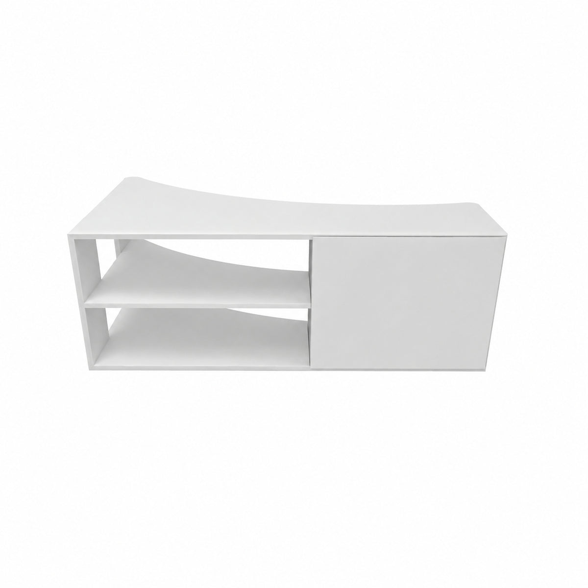 Termera Reversible Corner TV Stand with Storage for TVs up to 60 inches, White