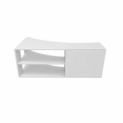 Termera Reversible Corner TV Stand with Storage for TVs up to 60 inches, White