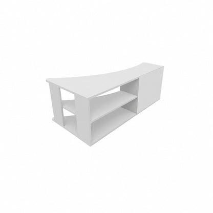 Termera Reversible Corner TV Stand with Storage for TVs up to 60 inches, White