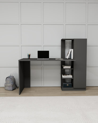 Bureau informatique Yagiz avec armoire et étagères