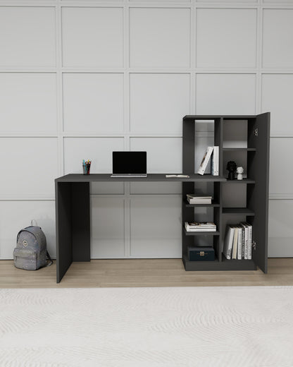 Bureau informatique Yagiz avec armoire et étagères