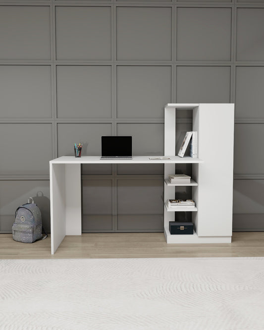 Yagiz Computer Desk with Cabinet & Shelves