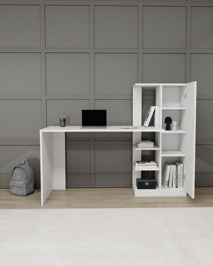 Bureau informatique Yagiz avec armoire et étagères