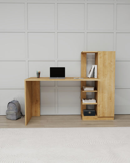Bureau informatique Yagiz avec armoire et étagères