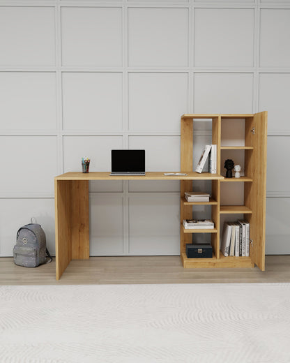 Bureau informatique Yagiz avec armoire et étagères