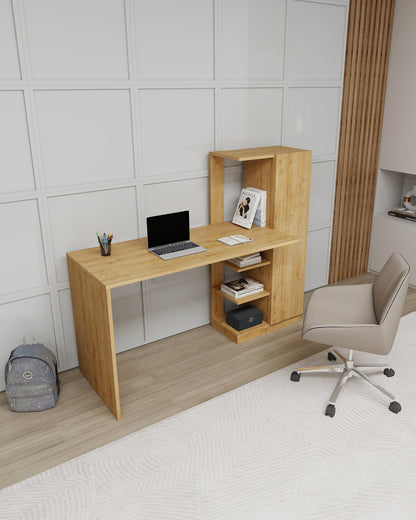 Bureau informatique Yagiz avec armoire et étagères