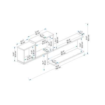 Akser Wall Mounted Shelving Unit
