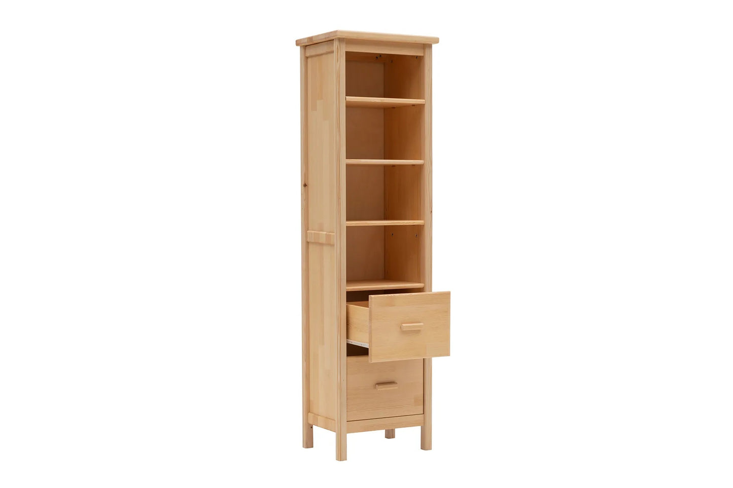 Dawn Solid Pine Wood Handmade Bookcase Bookshelf Shelving Unit with Drawers an Open Storage Shelves