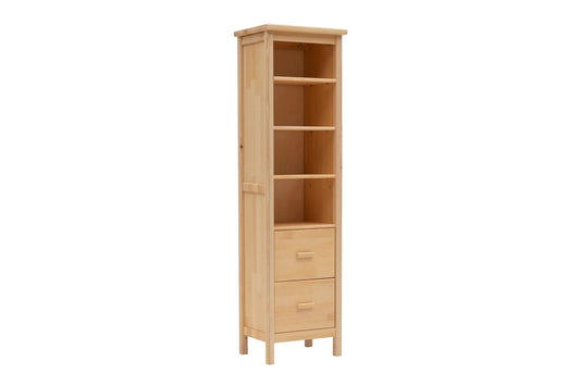 Dawn Solid Pine Wood Handmade Bookcase Bookshelf Shelving Unit with Drawers an Open Storage Shelves
