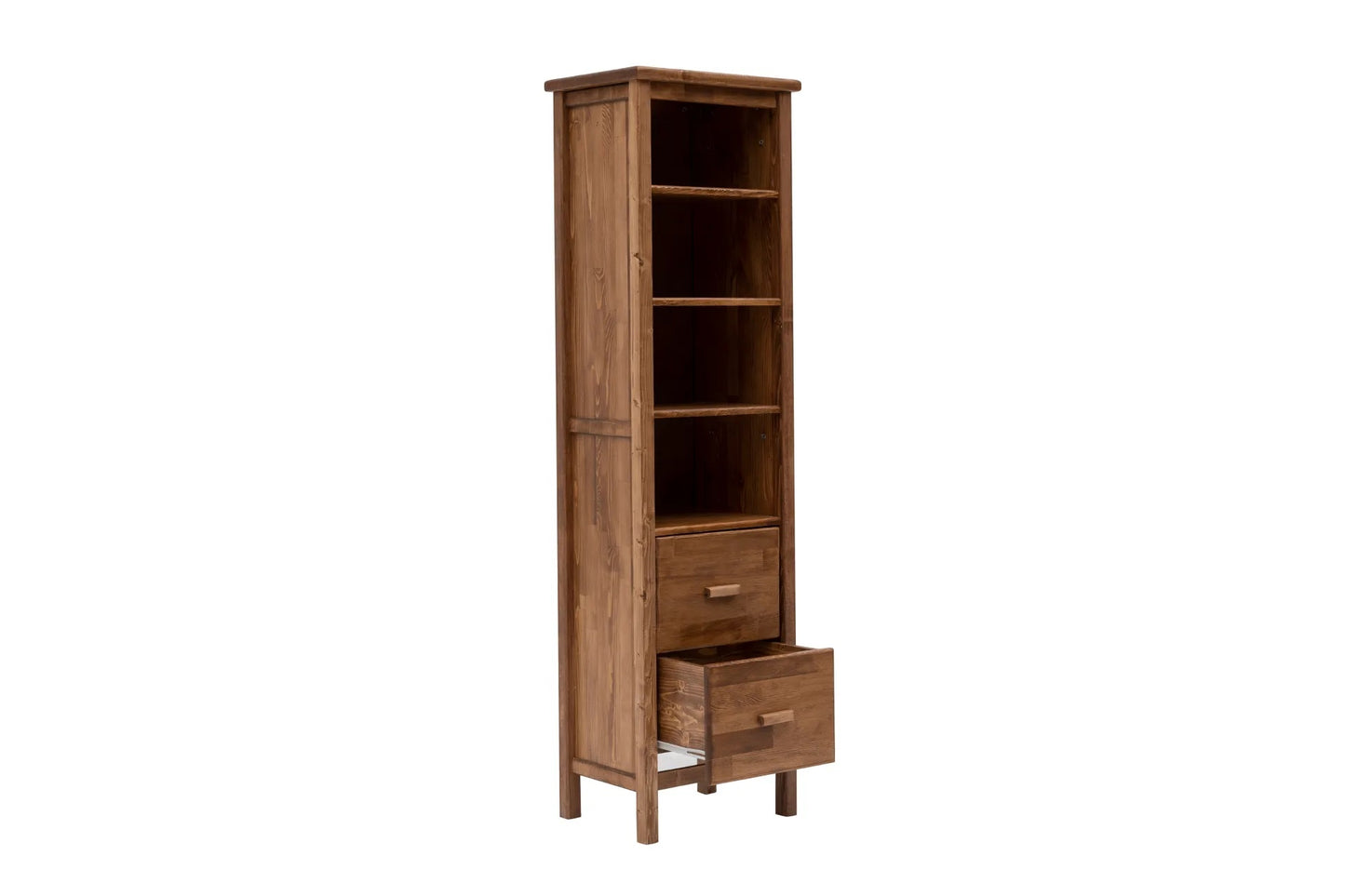 Solid Pine Wood Handmade Bookcase Bookshelf Shelving Unit with Drawers an Open Storage Shelves Dawn