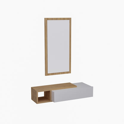 Vien Console Table Dresuar with Drawer, Mirror