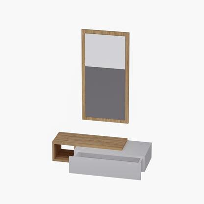 Vien Console Table Dresuar with Drawer, Mirror