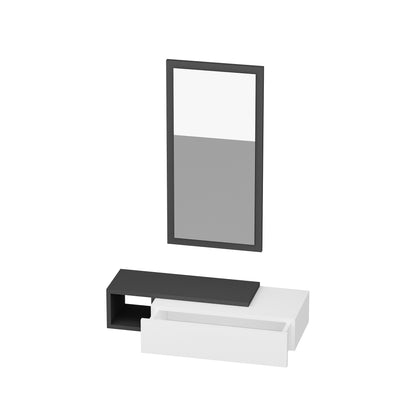 Vien Console Table Dresuar with Drawer, Mirror