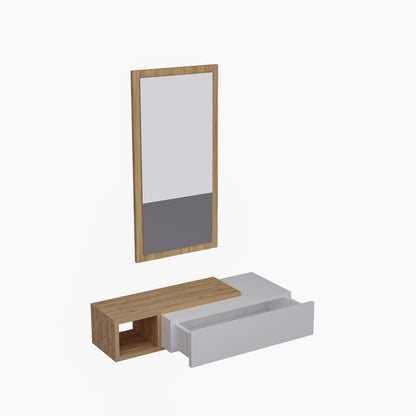 Vien Console Table Dresuar with Drawer, Mirror
