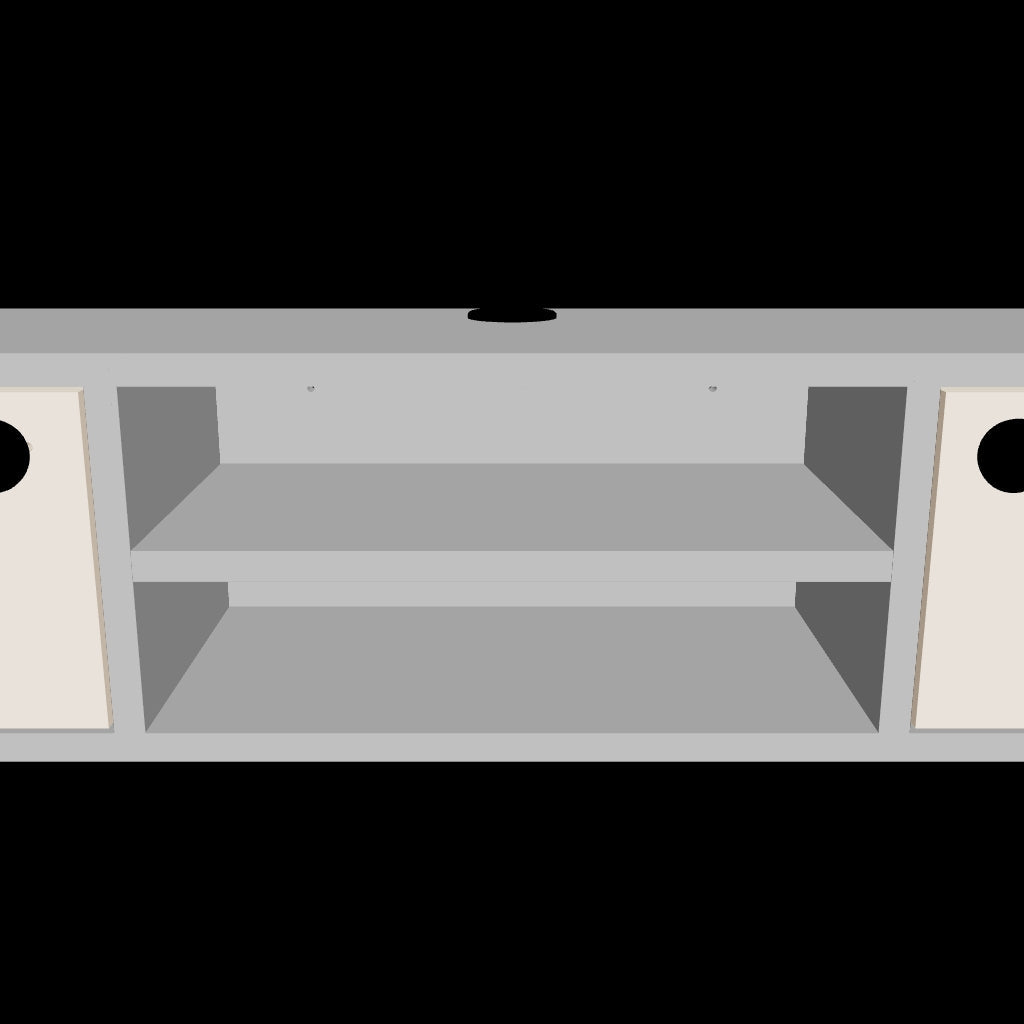 Joe Floating TV Stand with Shelves, Cabinets and Cable Management for TVs up to 60 inches - Atlantic Pine and Beige