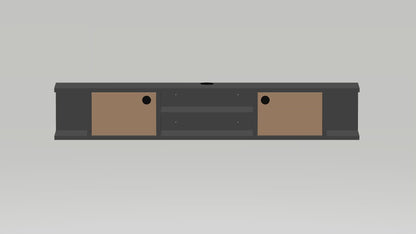 Joe Floating TV Stand with Shelves and Cabinets