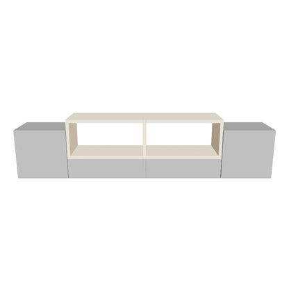 Morica Floating TV Stand with Shelves and Cabinets