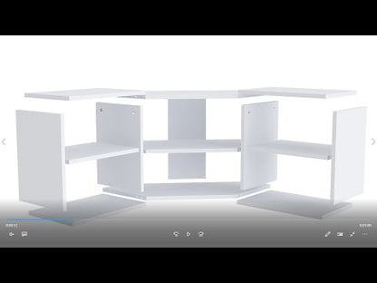 Meuble TV d'angle Verza avec 6 étagères ouvertes